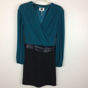 Laundry By Design Teal and Black Dress 4 with Belt
